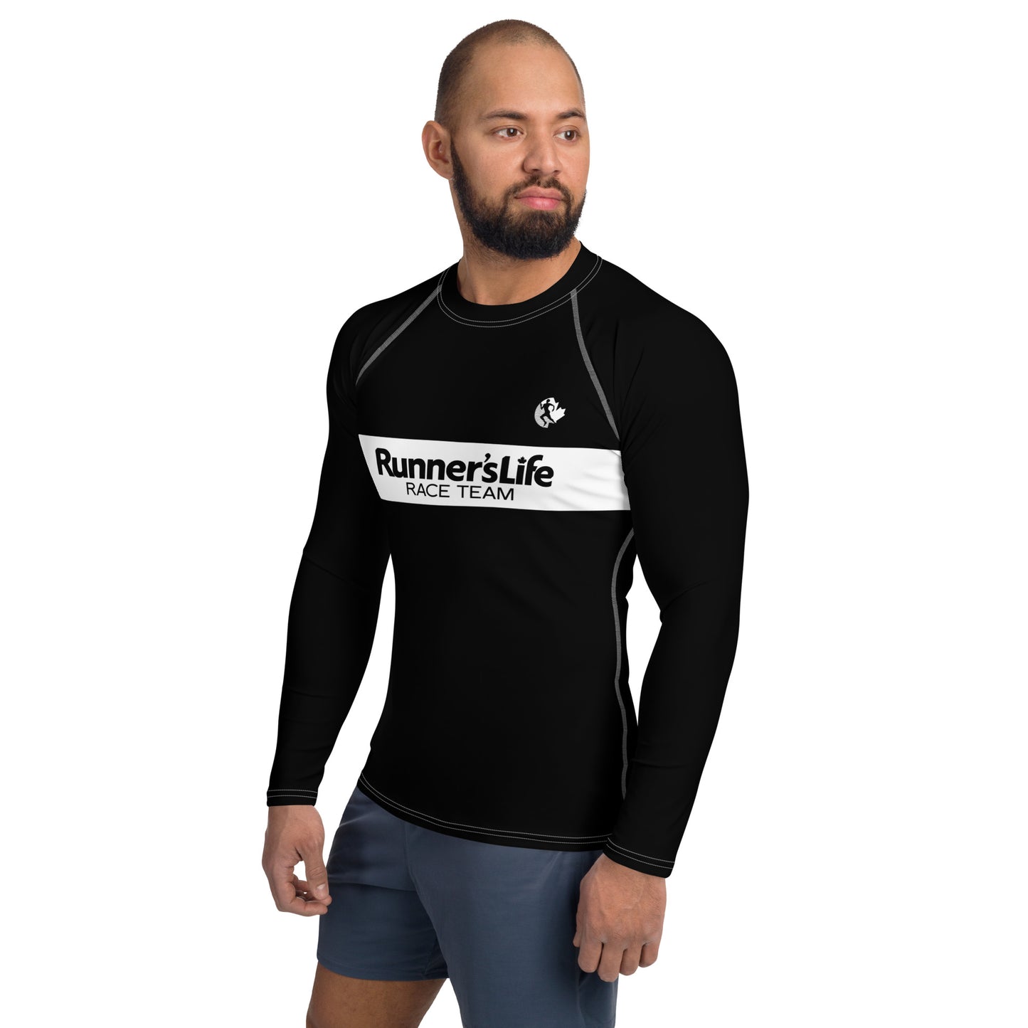 Men's Long Sleeve Shirt - Runner's Life Black