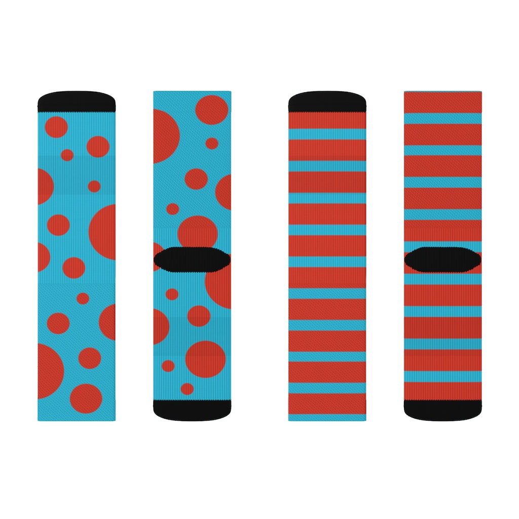 Socks - Dot Stripe Sky