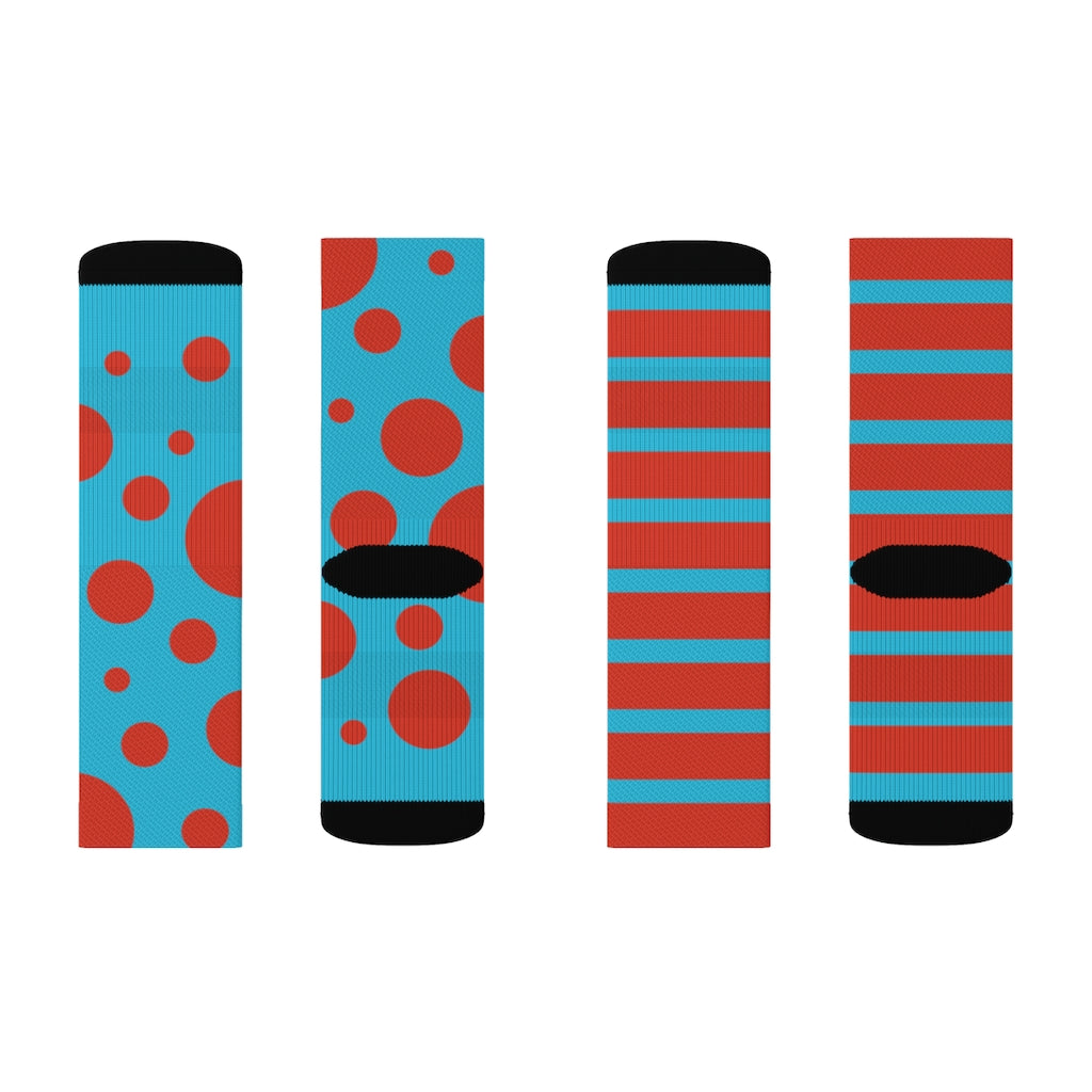 Socks - Dot Stripe Sky