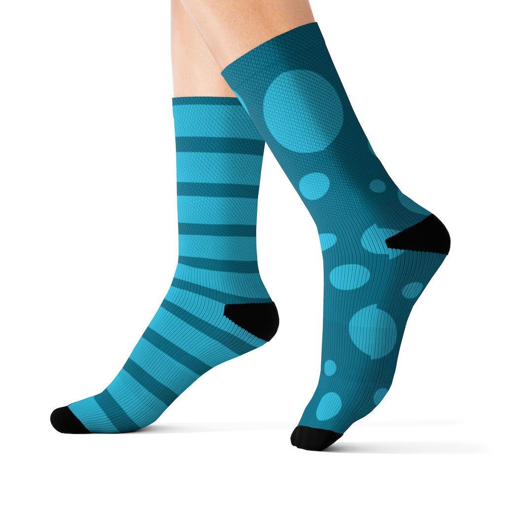 Socks - Dot Stripe Ocean