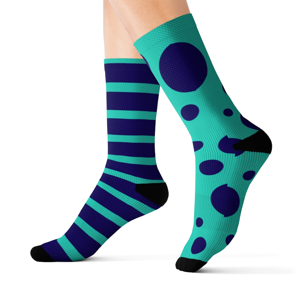 Socks - Dot Stripe Mint