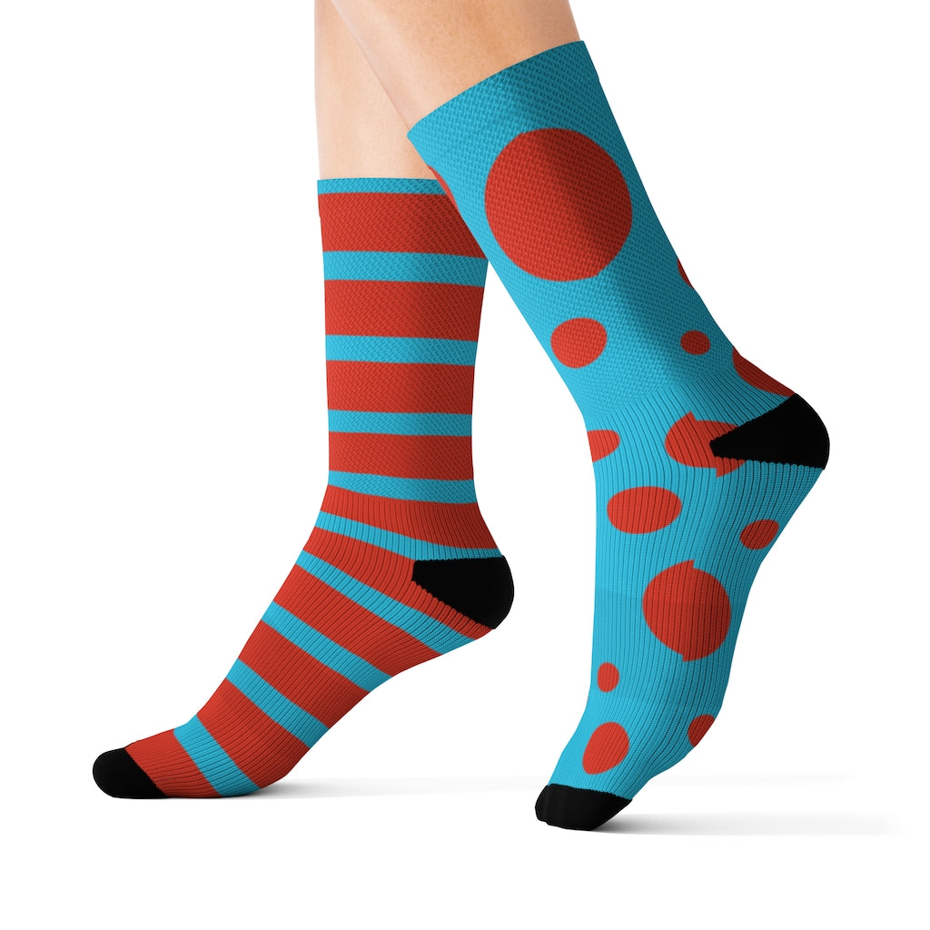 Socks - Dot Stripe Sky
