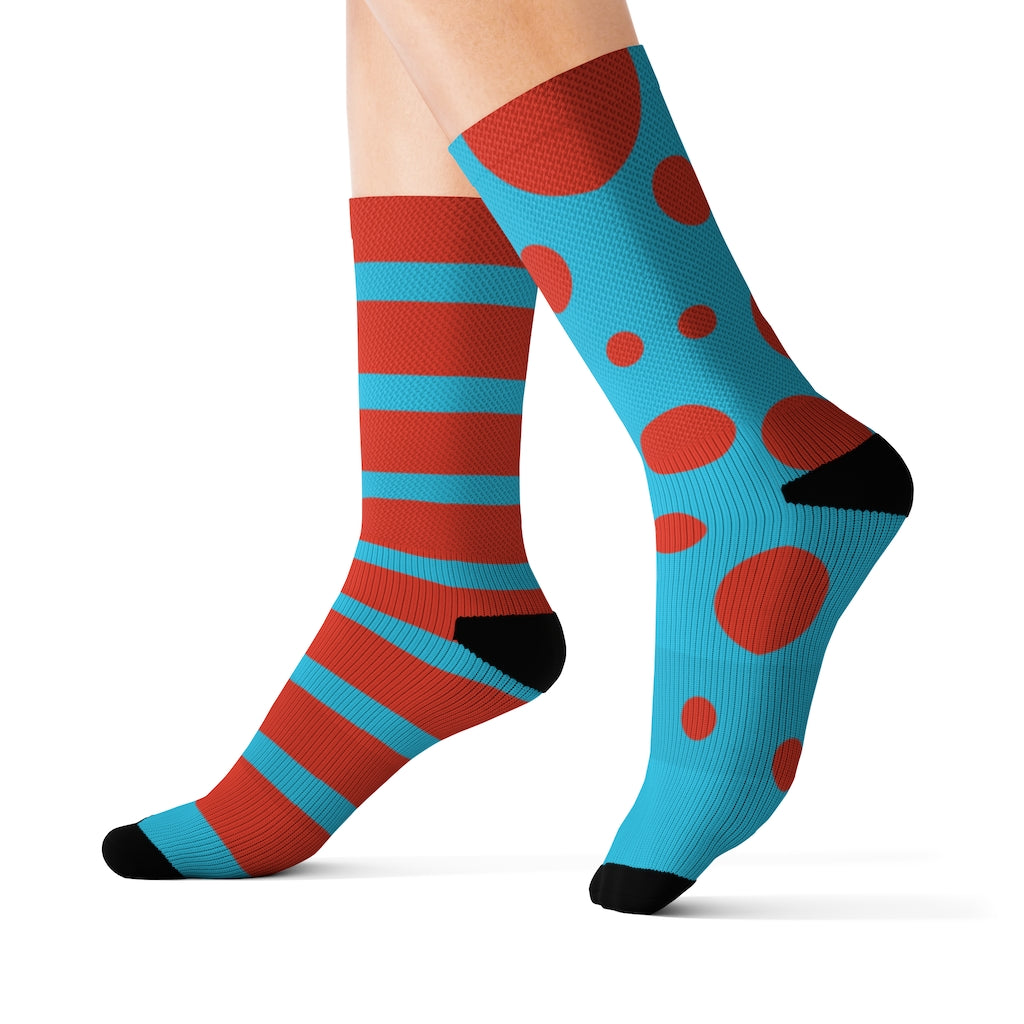 Socks - Dot Stripe Sky