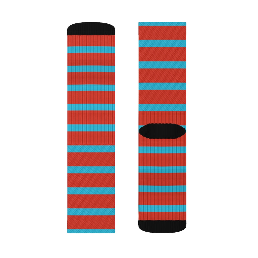 Socks - Dot Stripe Sky