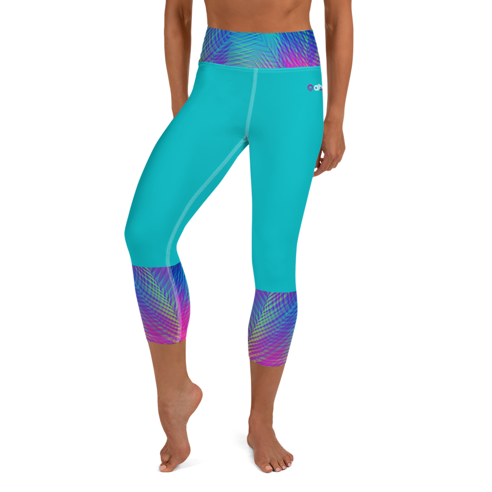 Women's Yoga Capri Tights - Palms