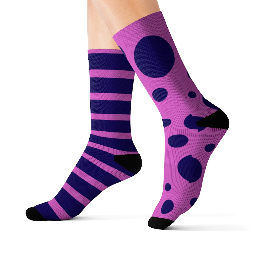 Socks - Dot Stripe Pink