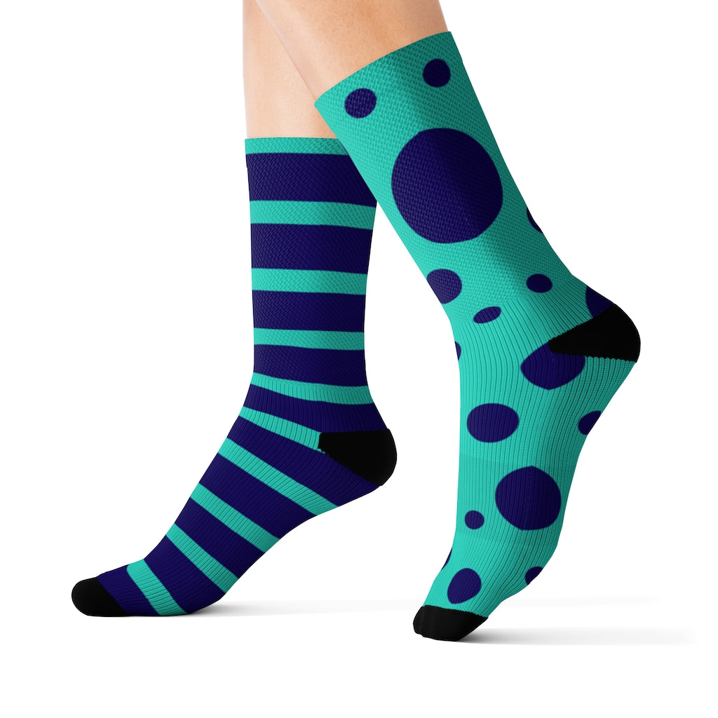Socks - Dot Stripe Mint