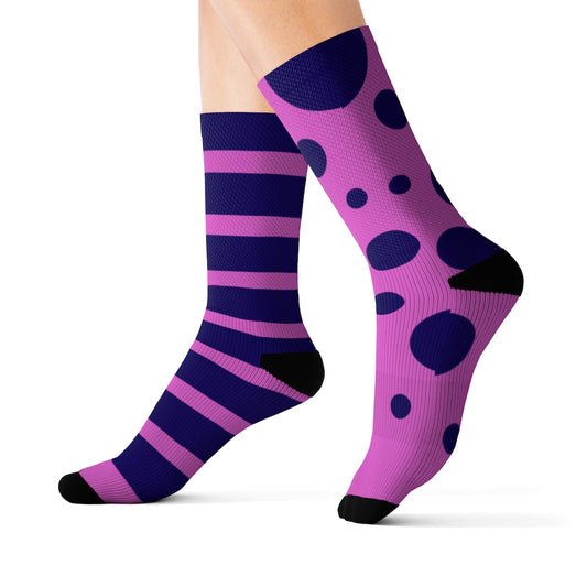 Socks - Dot Stripe Pink