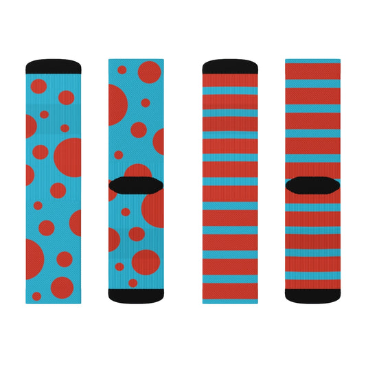 Socks - Dot Stripe Sky