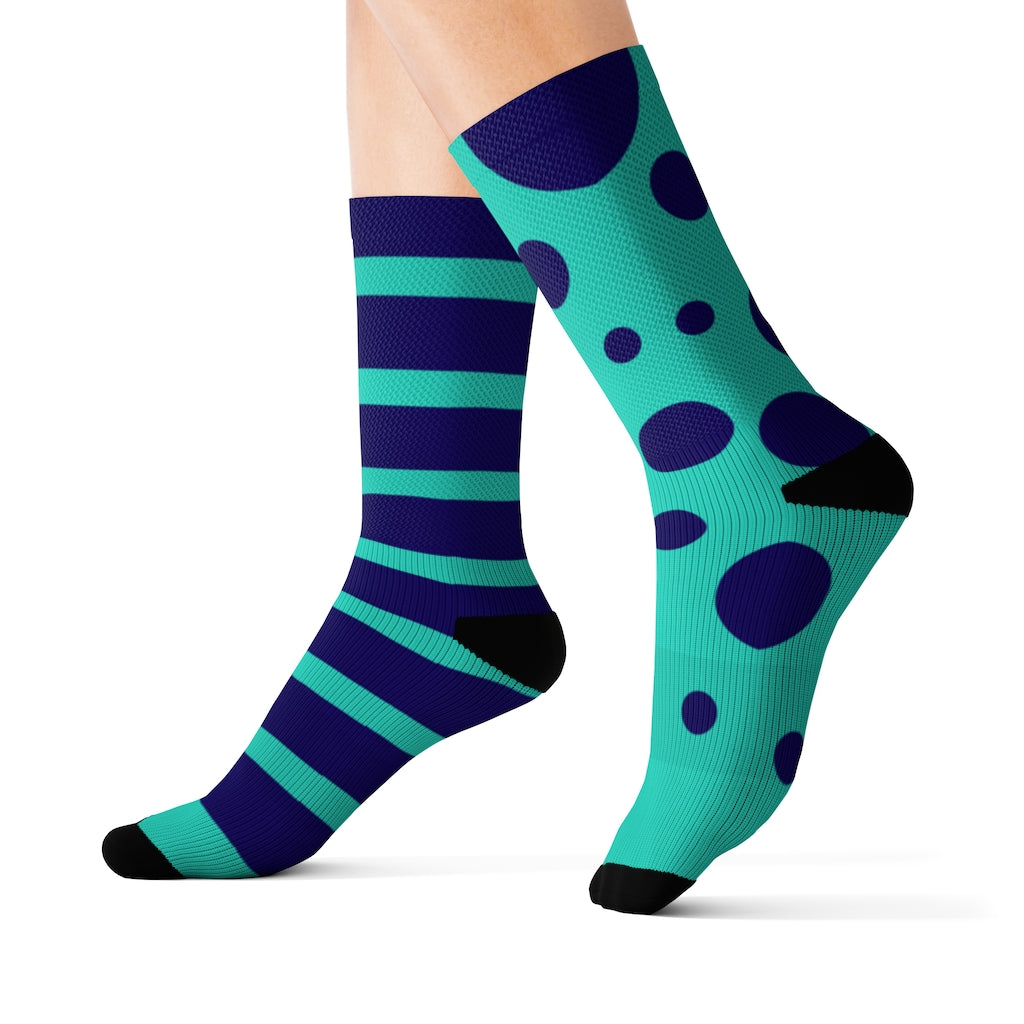 Socks - Dot Stripe Mint
