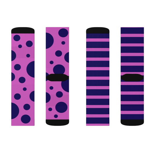 Socks - Dot Stripe Pink